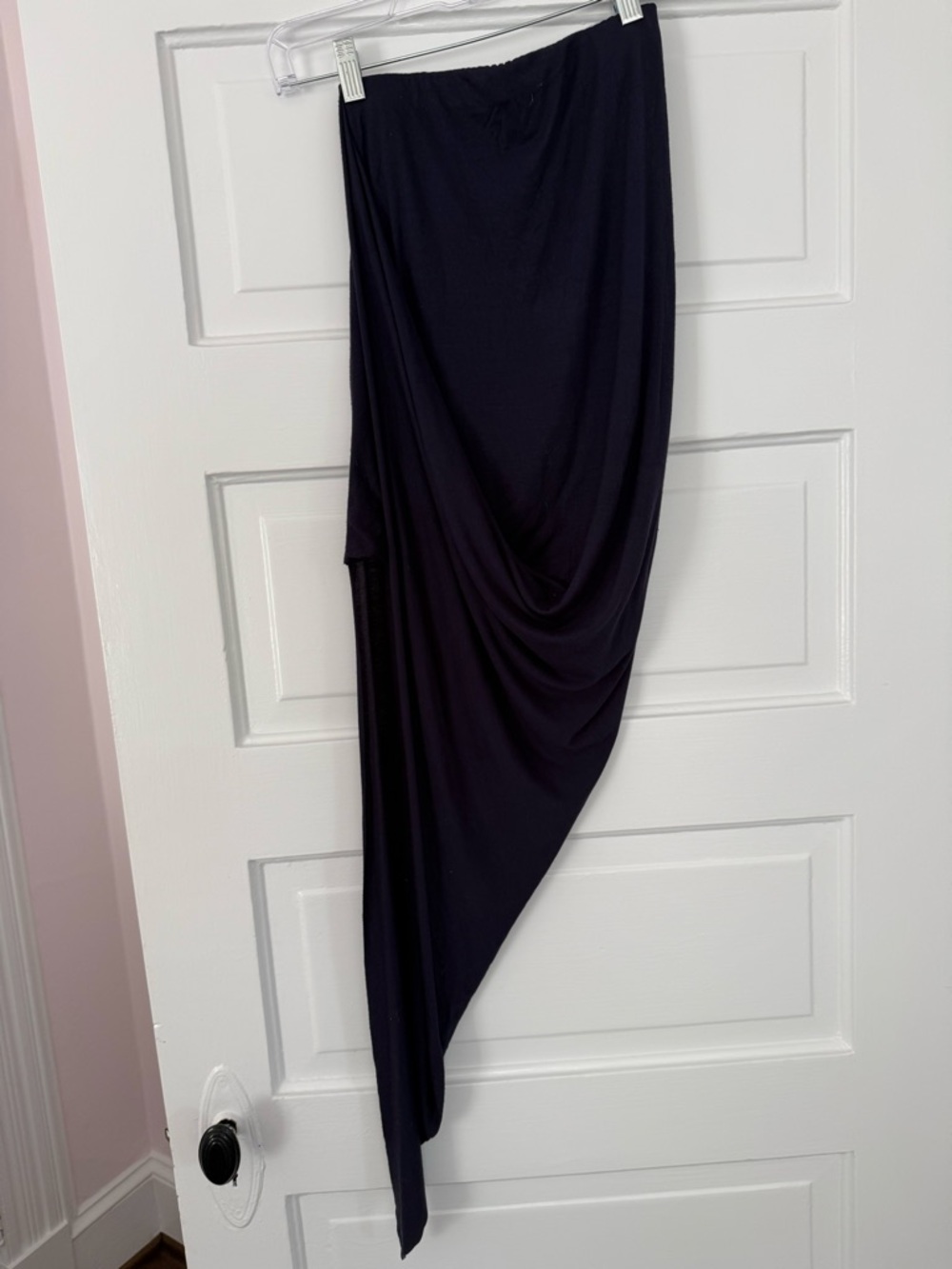 Asymmetric Draped Black Women's Skirt